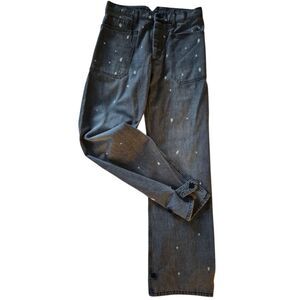 Free People x Sandrine Rose The Virgin Label Polka Grey Wash Jeans Sz 30